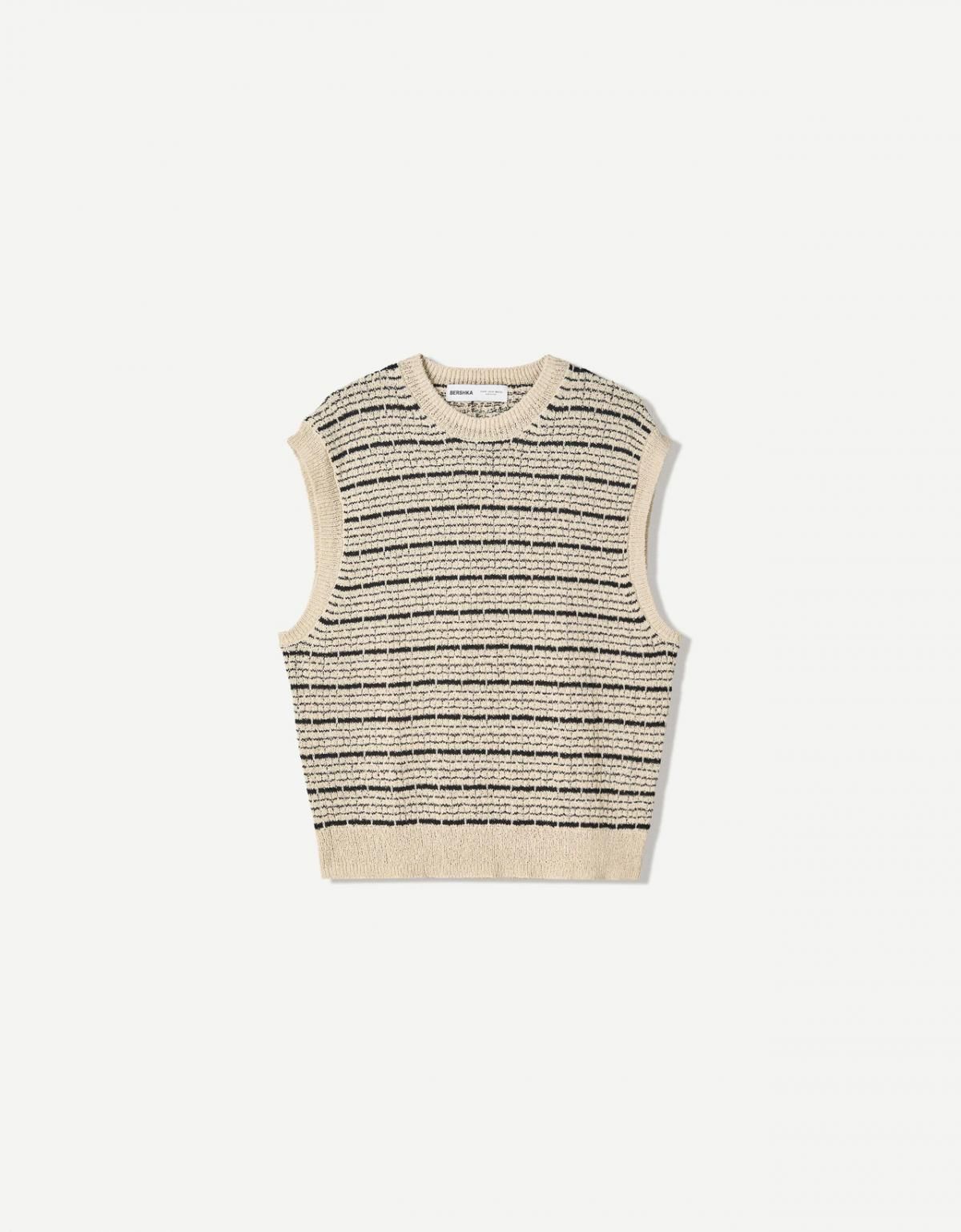 버쉬카 클래식 스트라이프 니트 베스트 8628/693 WHITE / BLACK - 상품 이미지