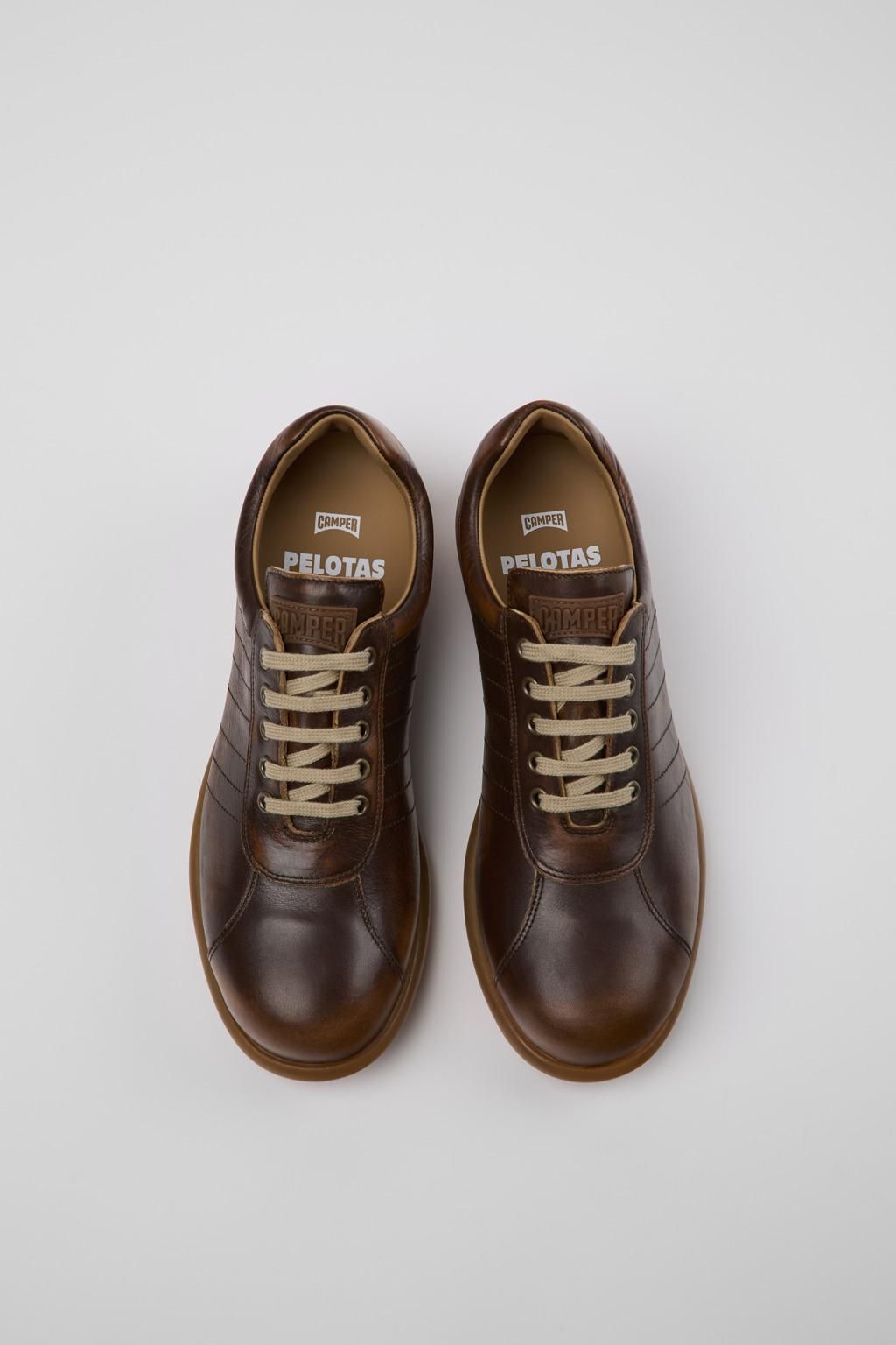 캠퍼 브라운 레더 캐주얼 스니커즈 Pelotas 16002-334 MULTICOLOR - 상세 이미지 4