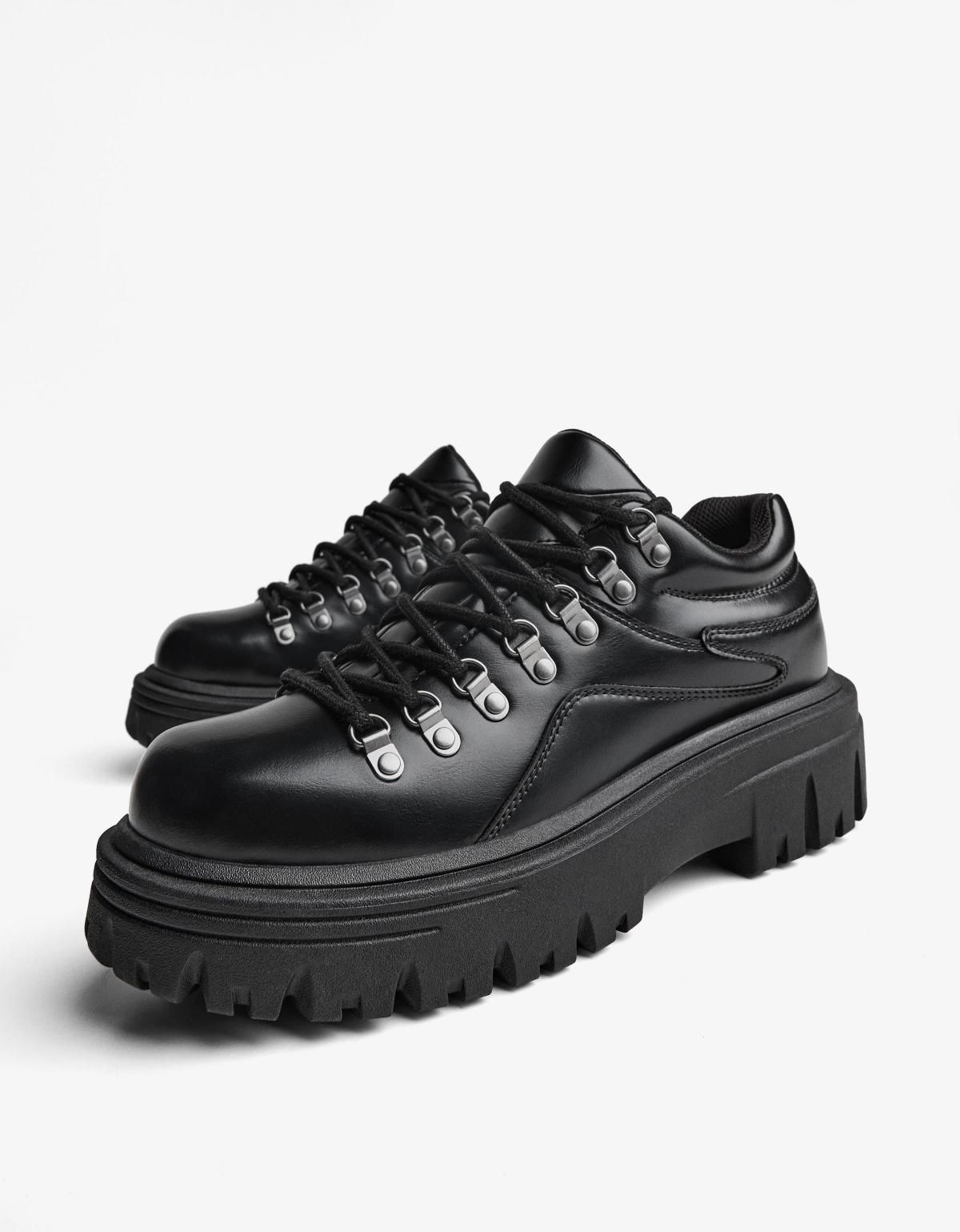 버쉬카 청키 메탈 디테일 레이스업 슈즈 2602/764 BLACK - 상세 이미지 4