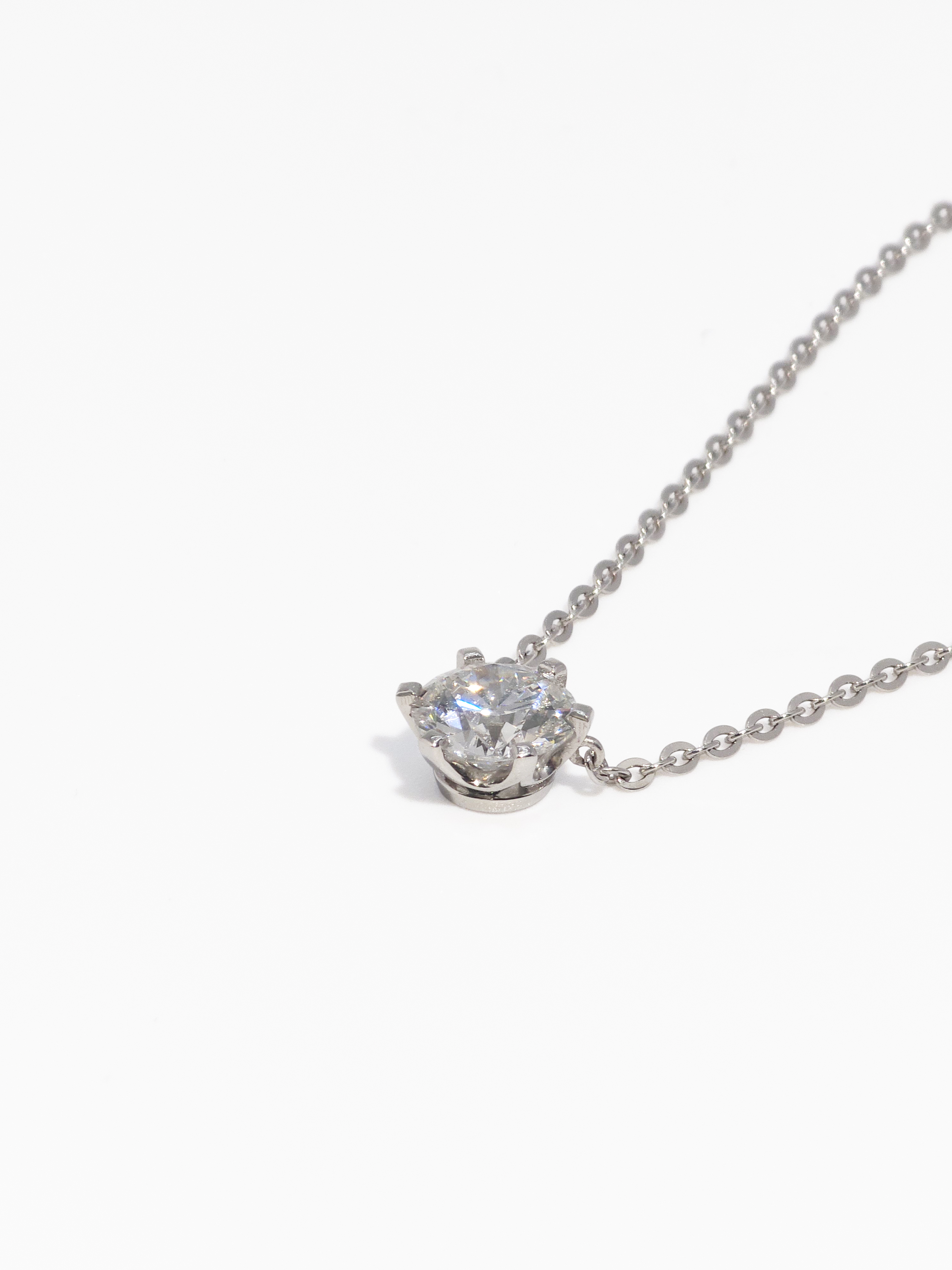 2캐럿 랩다이아 목걸이 일체형 6프롱 IGI 랩다이아몬드 D컬러 14k 18k - 상세 이미지 3