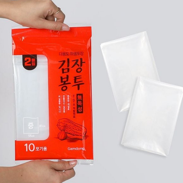 두꺼운 김장 봉투 개별포장 투명 김장 봉투 재사용 대형 - 메인 이미지