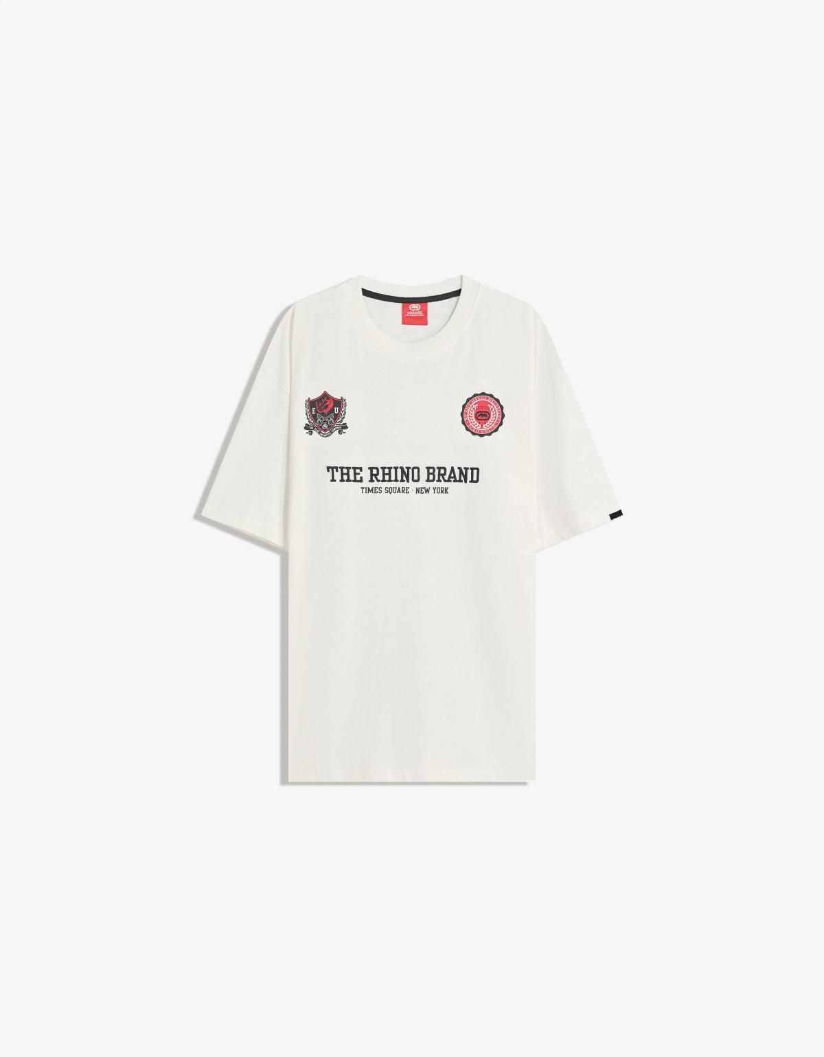 버쉬카 스트리트 레터링 오버핏 반팔 티셔츠 8051/538 WHITE - 메인 이미지