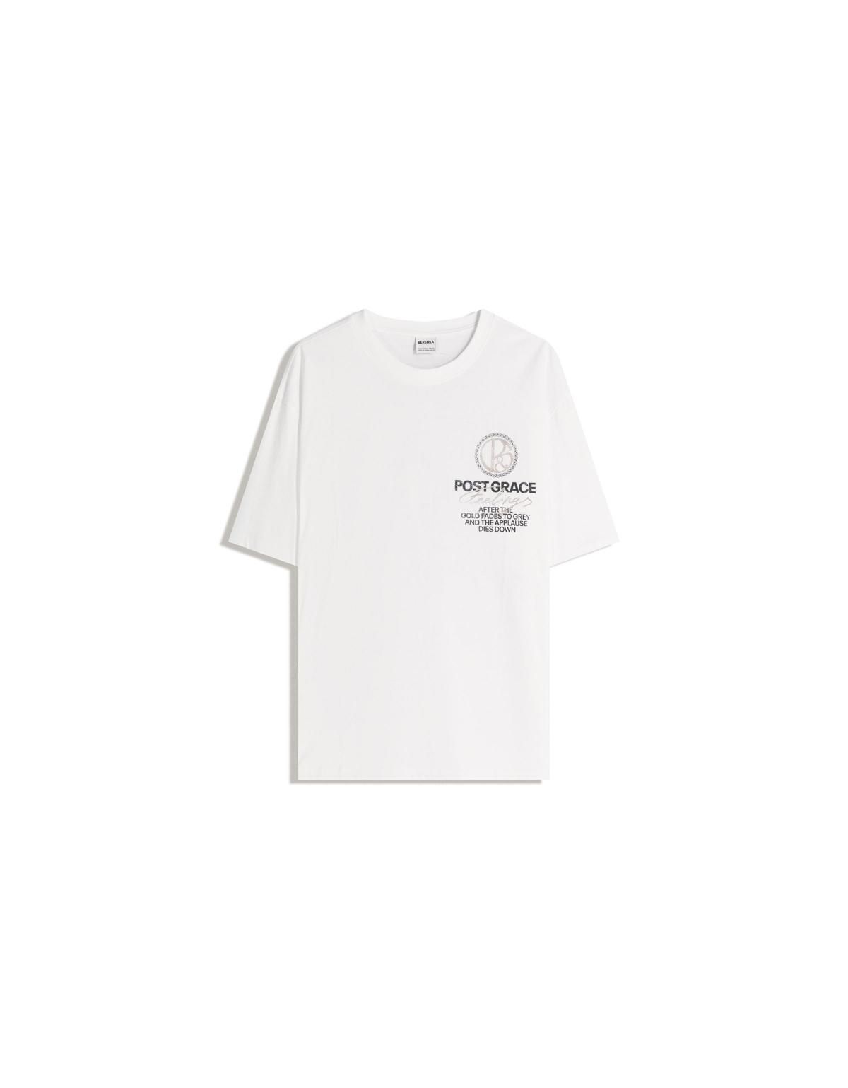 버쉬카 프린트 오버핏 반팔 티셔츠 화이트 8090/154 OFF WHITE - 상세 이미지 3