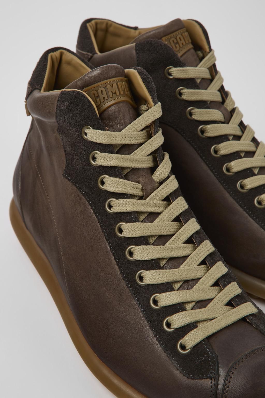 캠퍼 브라운 베지터블 레더 하이탑 스니커즈 Pelotas 33766-126 BROWN - 상세 이미지 2