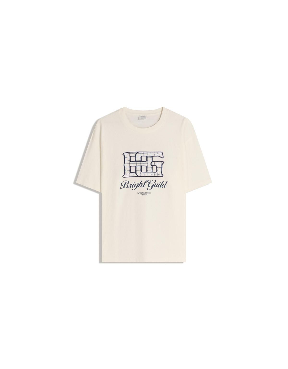 버쉬카 프린트 라운드넥 반팔 티셔츠 8097/696 OFF WHITE - 상세 이미지 3