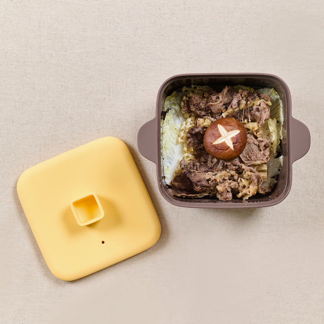 르메이드 실리콘 전자레인지 사각 찜기 계란찜 라면 용기 대 1200ml