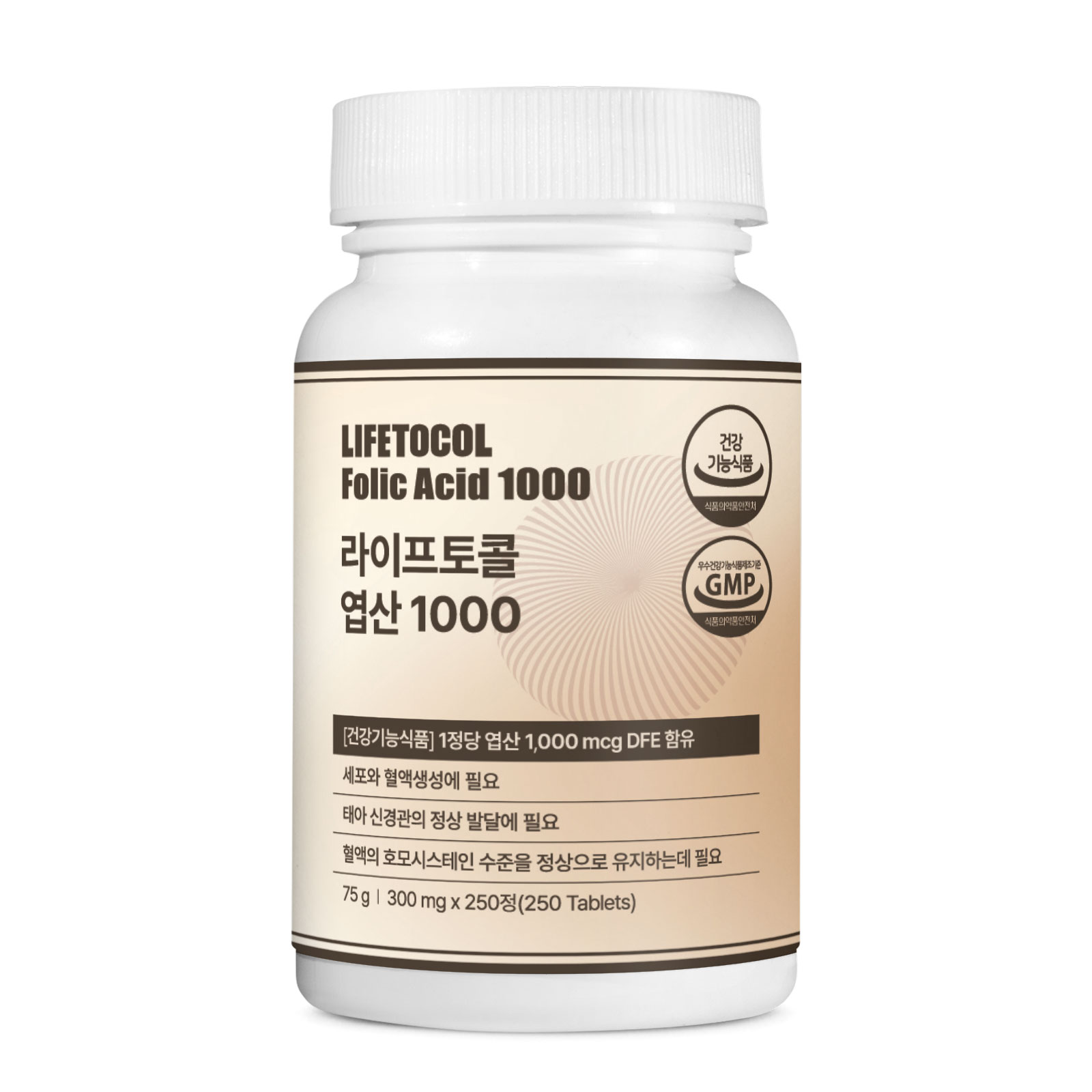 라이프토콜 엽산 1000 임신 준비 영양제 임산부 250정, 1개 - 상품 이미지