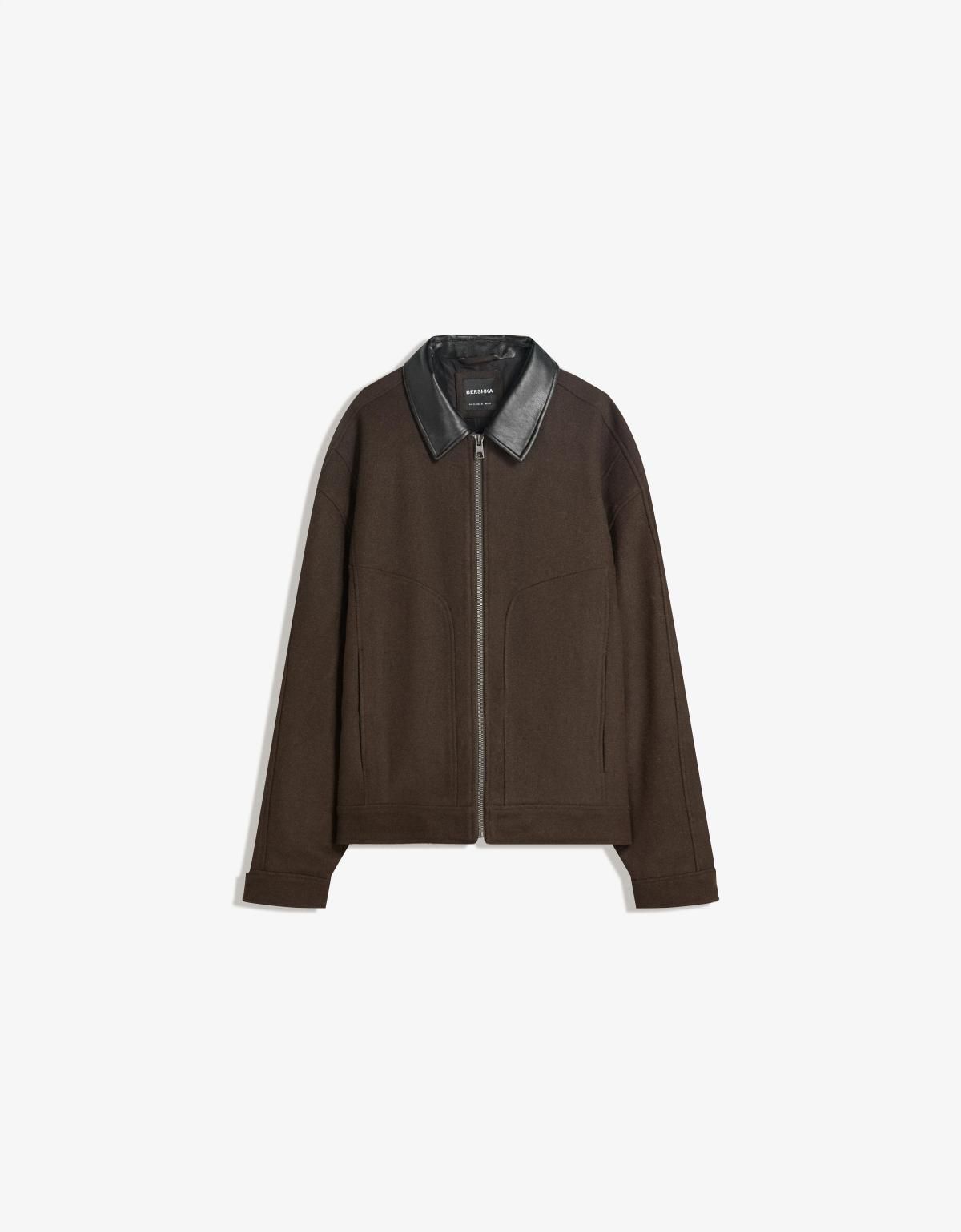 버쉬카 테크니컬 울 배색 칼라 재킷 6790/564 BROWN - 상품 이미지