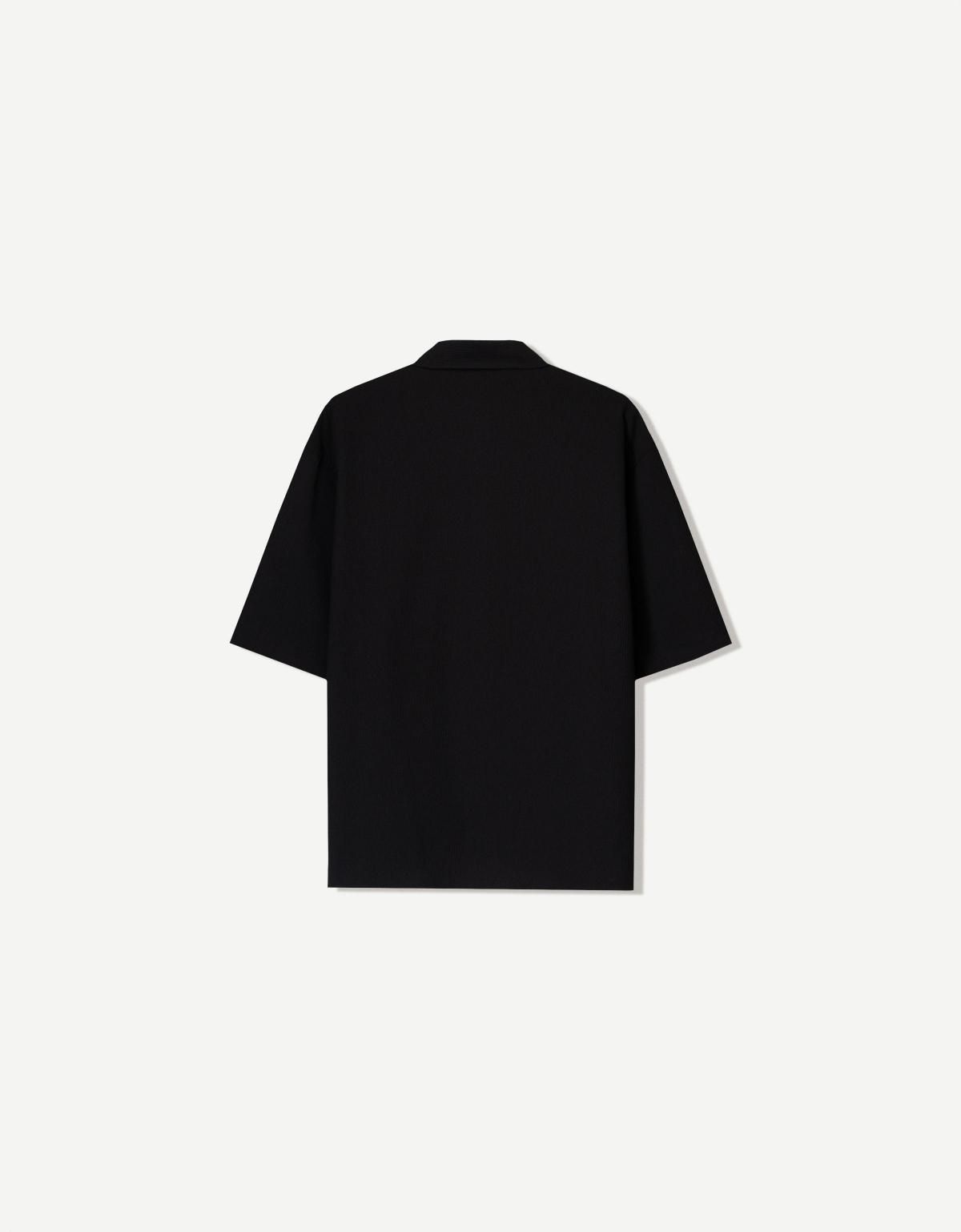 버쉬카 플리츠 반팔 셔츠 블랙 1235/557 BLACK - 상세 이미지 3
