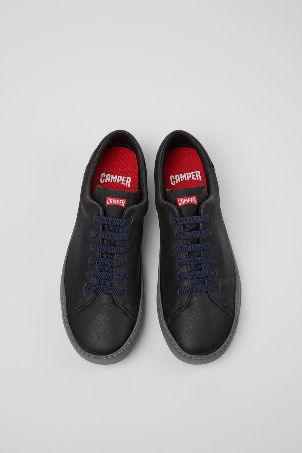 캠퍼 블랙 레더 스니커즈 Peu Touring K100479-001 BLACK - 상세 이미지 4