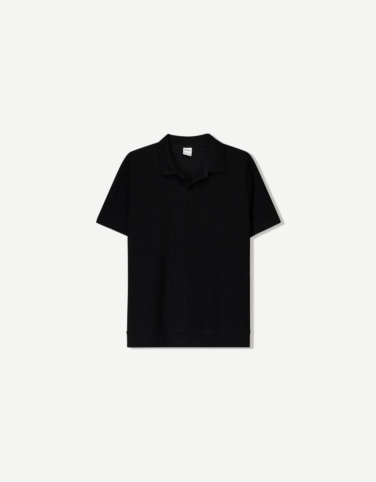 버쉬카 텍스처 폴로 셔츠 8562/777 BLACK - 메인 이미지