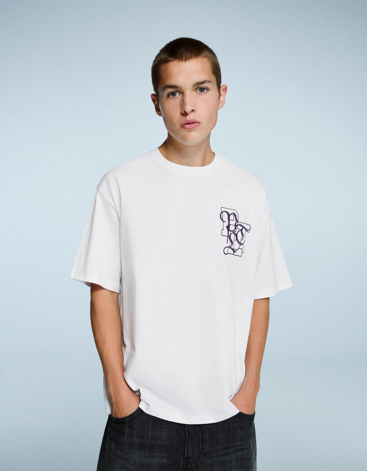 버쉬카 스트리트 그래픽 프린트 반팔 티셔츠 8078/112 OFF WHITE - 상세 이미지 4