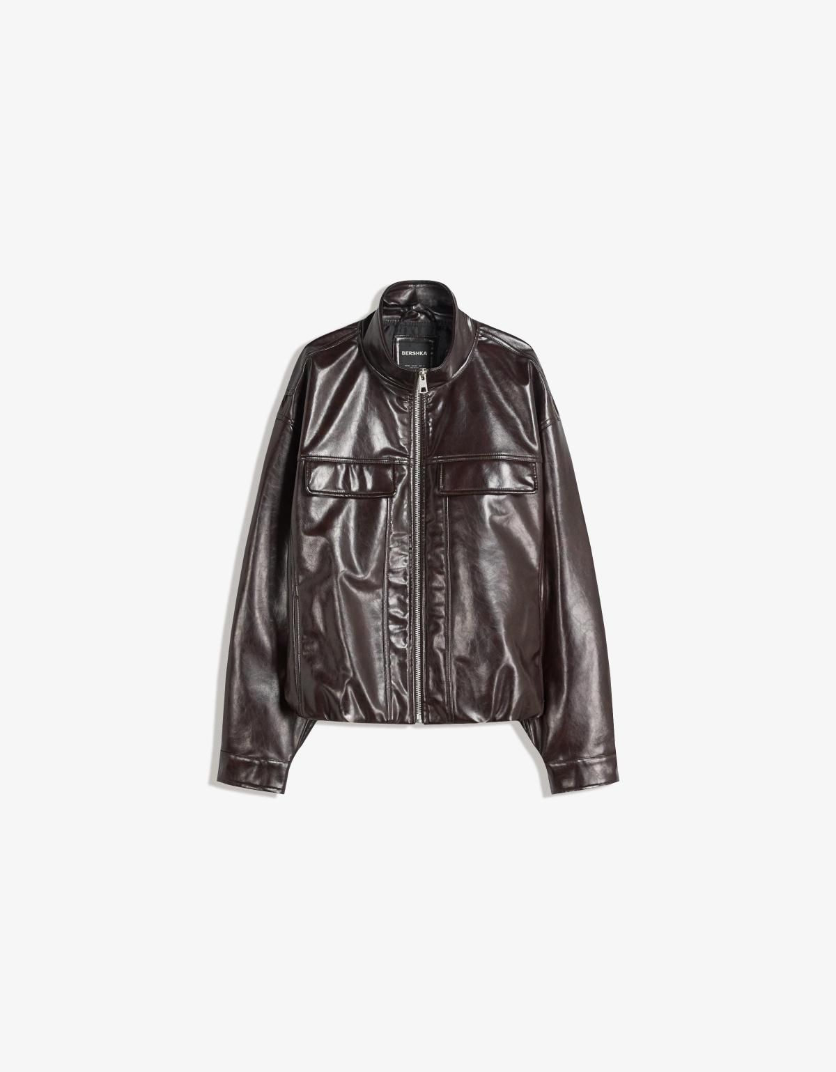 버쉬카 레더 테크니컬 블루종 재킷 6796/677 BROWN - 상품 이미지