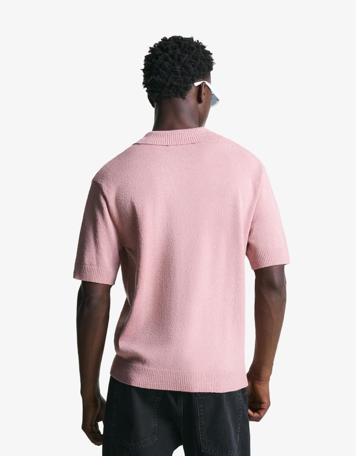 버쉬카 텍스처 페일핑크 테리 반팔 폴로셔츠 8239/376 PINK - 상세 이미지 3