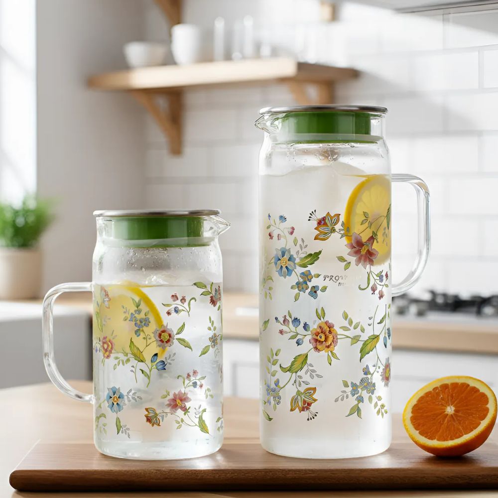 에지리 냉장고 물병 내열 유리물병 슬림 보리차 물통 900ml - 메인 이미지