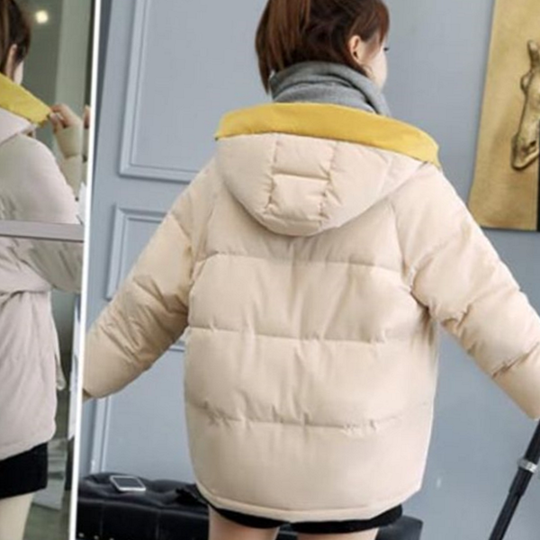 루즈핏 여성 후드 패딩 데일리 여자 후드 패딩 아우터 - 상품 이미지
