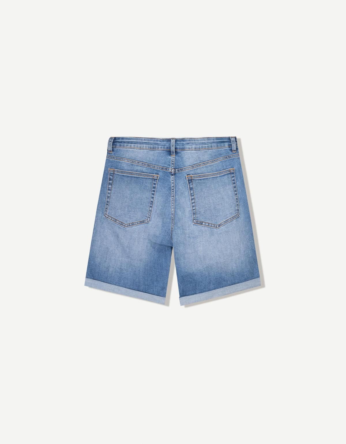 버쉬카 턴업 헴 데님 버뮤다 쇼츠 3338/156 LIGHT BLUE - 상세 이미지 5