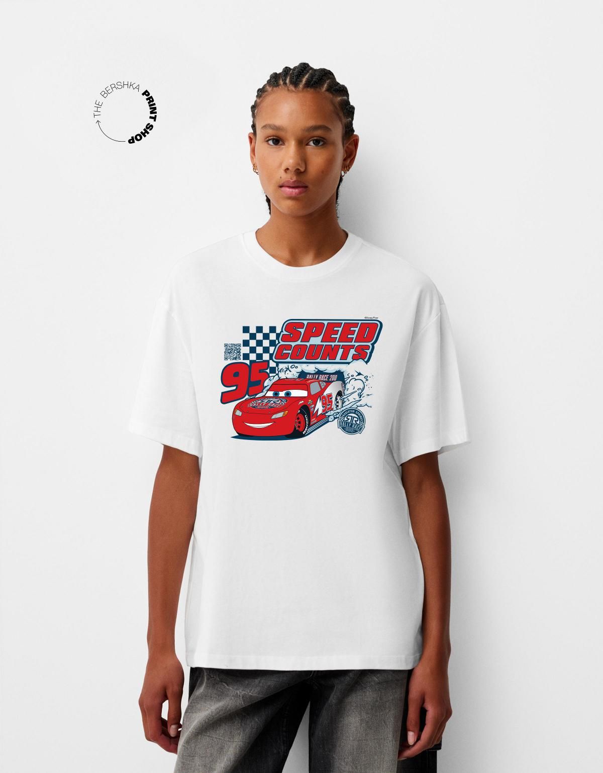 버쉬카 Cars 웨어러블 아트 반팔 티셔츠 2353/807 WHITE - 메인 이미지
