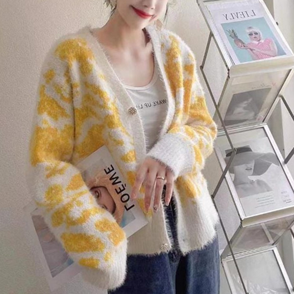 루즈핏 여성 가디건 데일리 여성 니트 가디건 환절기 파스텔 - 상품 이미지