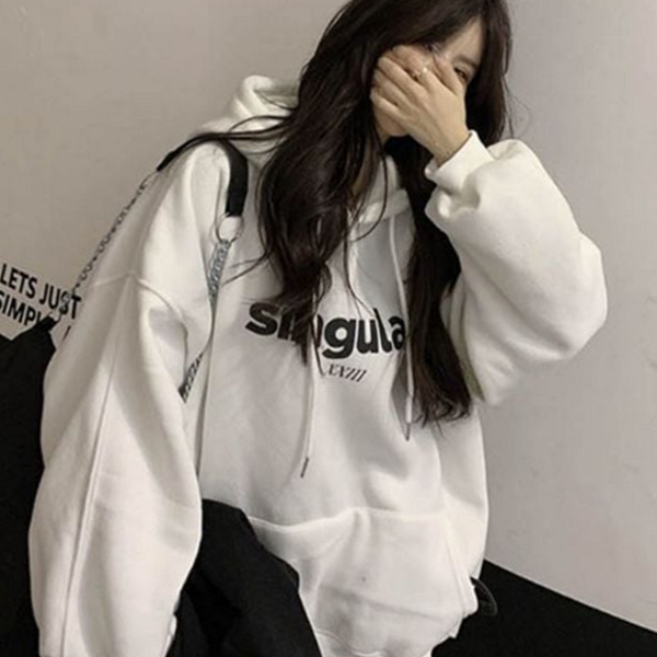 베이직 여성 후드 티 루즈핏 기모 후드 티 데일리 - 상품 이미지