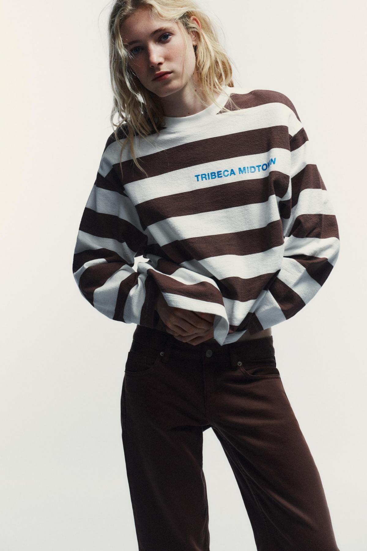 자라 스트라이프 레귤러핏 라운드넥 긴팔 티셔츠 4805/811 STRIPES - 상세 이미지 3