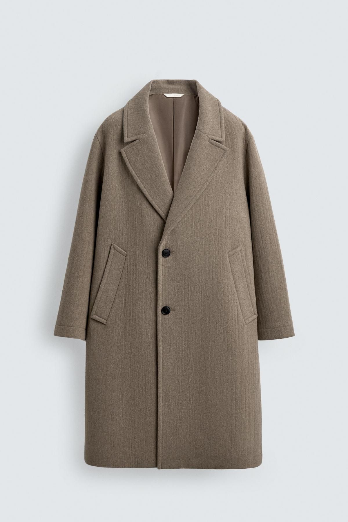 자라 오버핏 울 싱글 코트 5854/330 BROWN / TAUPE - 상품 이미지