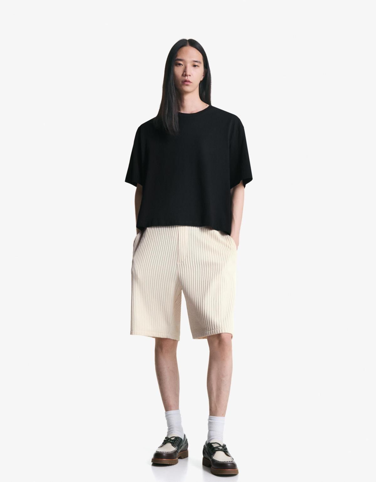 버쉬카 플리츠 아이보리 스케이터 반바지 8435/662 OFF WHITE - 상세 이미지 5