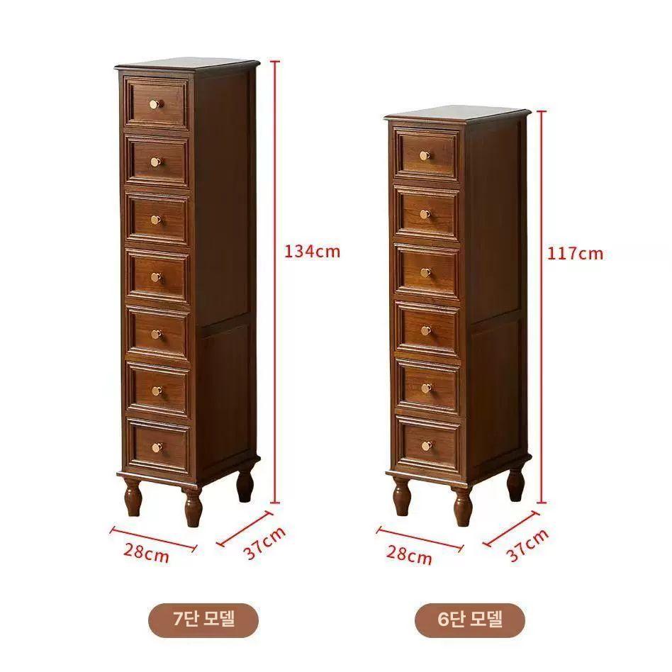 원목 틈새 수납장 거실 우드 장식장 침실 복도 슬림 정리장 - 상세 이미지 4