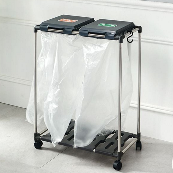 공간활용 재활용 분리수거함 스탠드 2단 분리수거함 가정용 주방