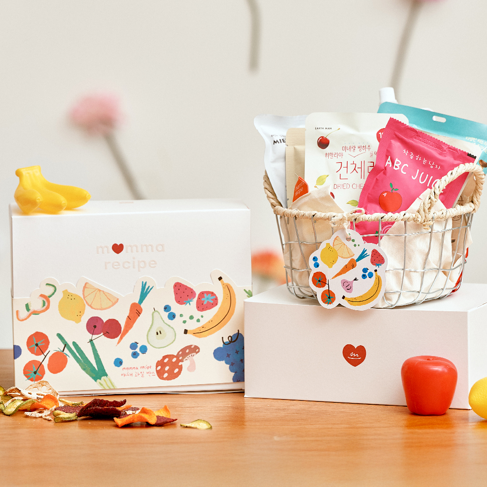 [임신출산축하] 맘마레시피 야채과일 원물 간식 선물박스 임산부 산모 임밍아웃 출산 조리원축하