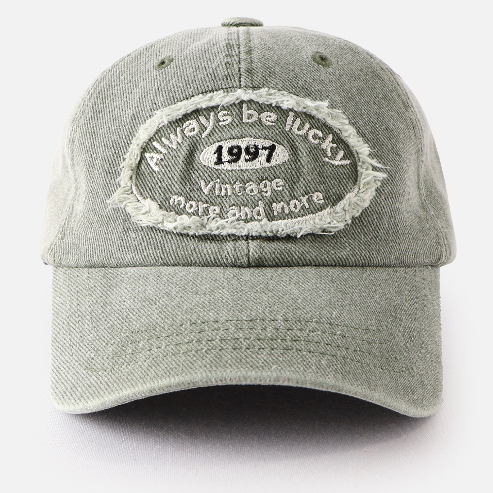 국내제작 워싱볼캡 빈티지모자 Always be lucky 1997 자수 볼캡모자 - 상품 이미지