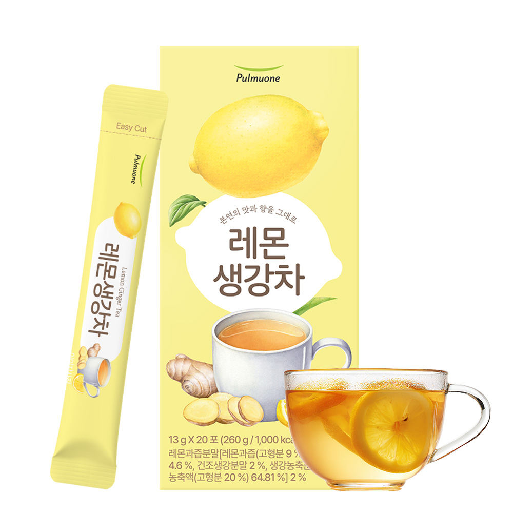 풀무원 레몬생강차 20포 1박스 - 국산생강 레몬분말 레몬티 레몬차 생강차 - 상세 이미지 2