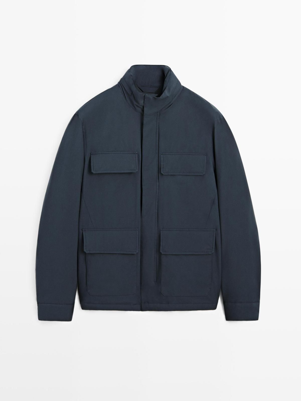 마시모두띠 워터리펠런트 패딩 자켓 포켓 후드 3105/445 NAVY BLUE - 상품 이미지