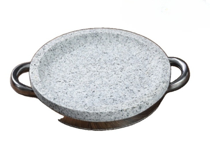 원형 돌판 스테이크 업소용 구이요리 불판 플레이트 바베큐 스테이크판 화로 가정용 돌솥 20cm - 상품 이미지