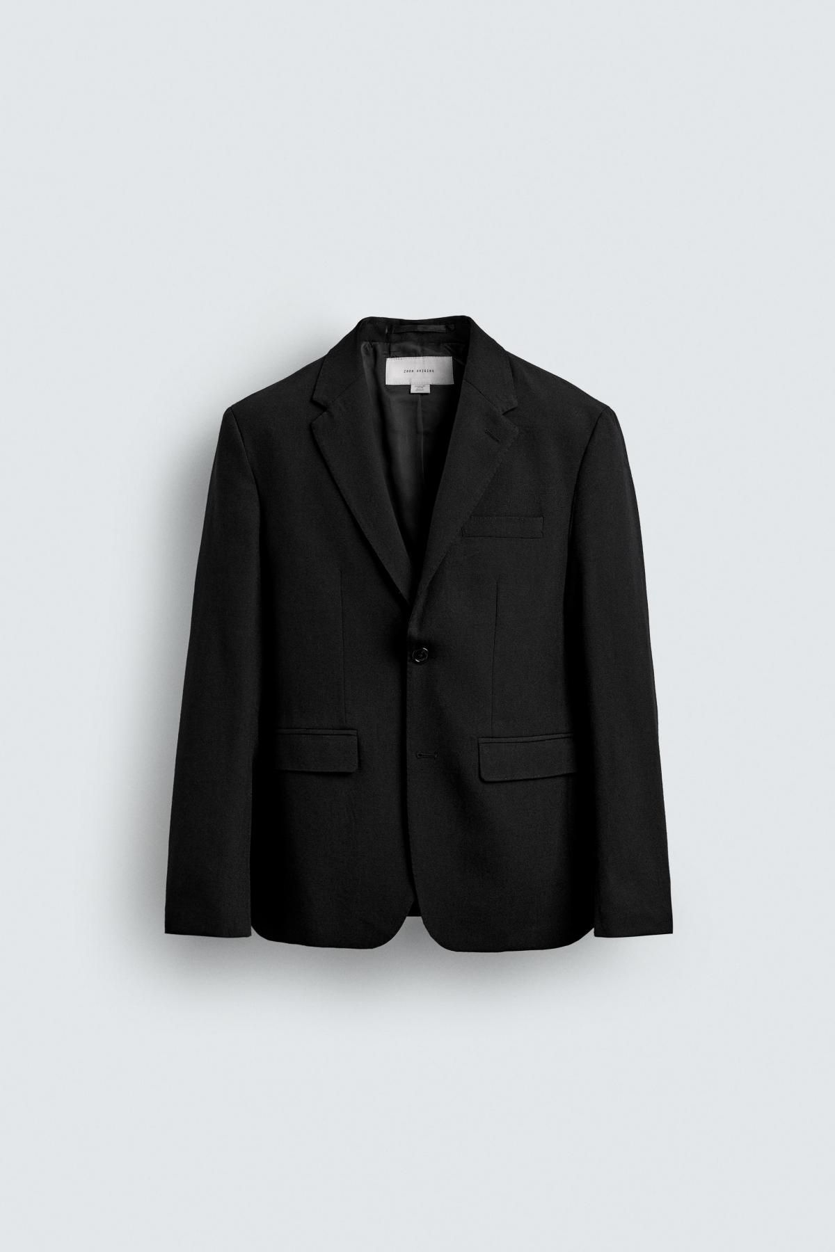 자라 이탈리안 울 클래식 블랙 수트 블레이저 5991/544 BLACK - 상품 이미지