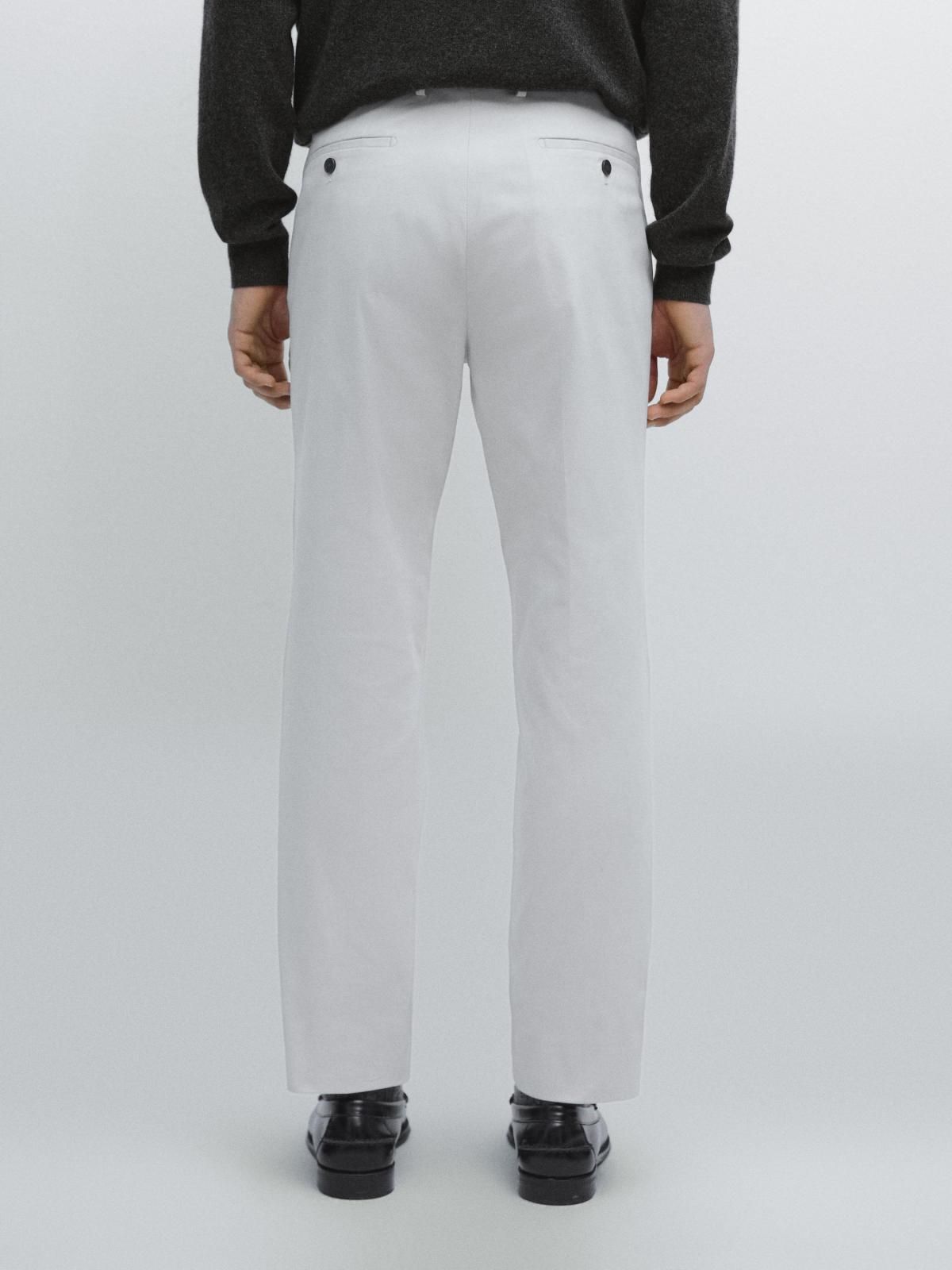 마시모두띠 코튼 혼방 트윌 슬랙스 팬츠 3553/539 OFF WHITE - 상세 이미지 4