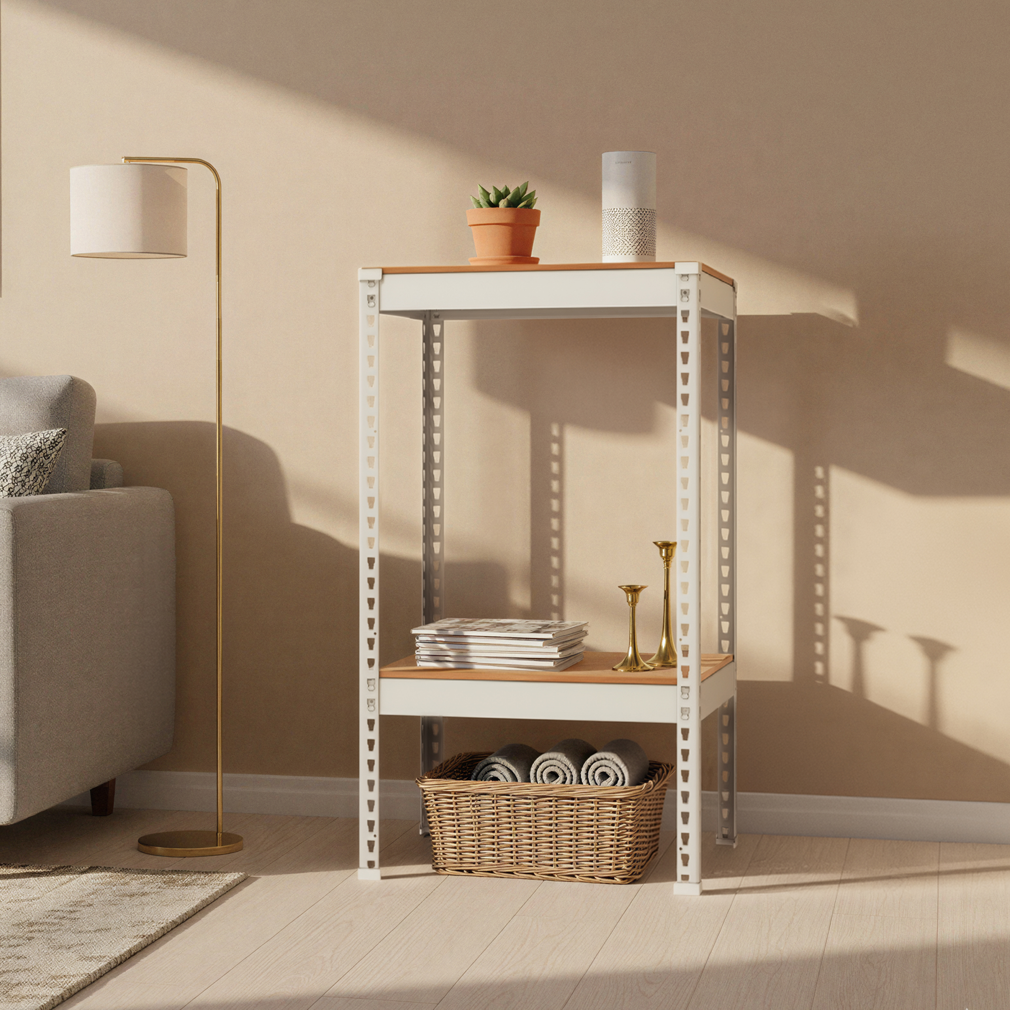 스피드랙 철제선반 무볼트 조립식 앵글 베란다 창고 진열대 렉 300x300x600 2단