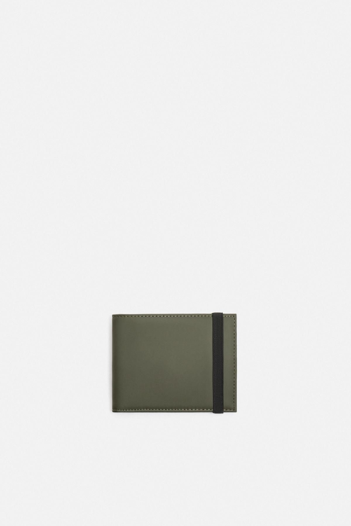 자라 테크니컬 러버라이즈드 미니멀 반지갑 3800/620 KHAKI GREEN - 상품 이미지