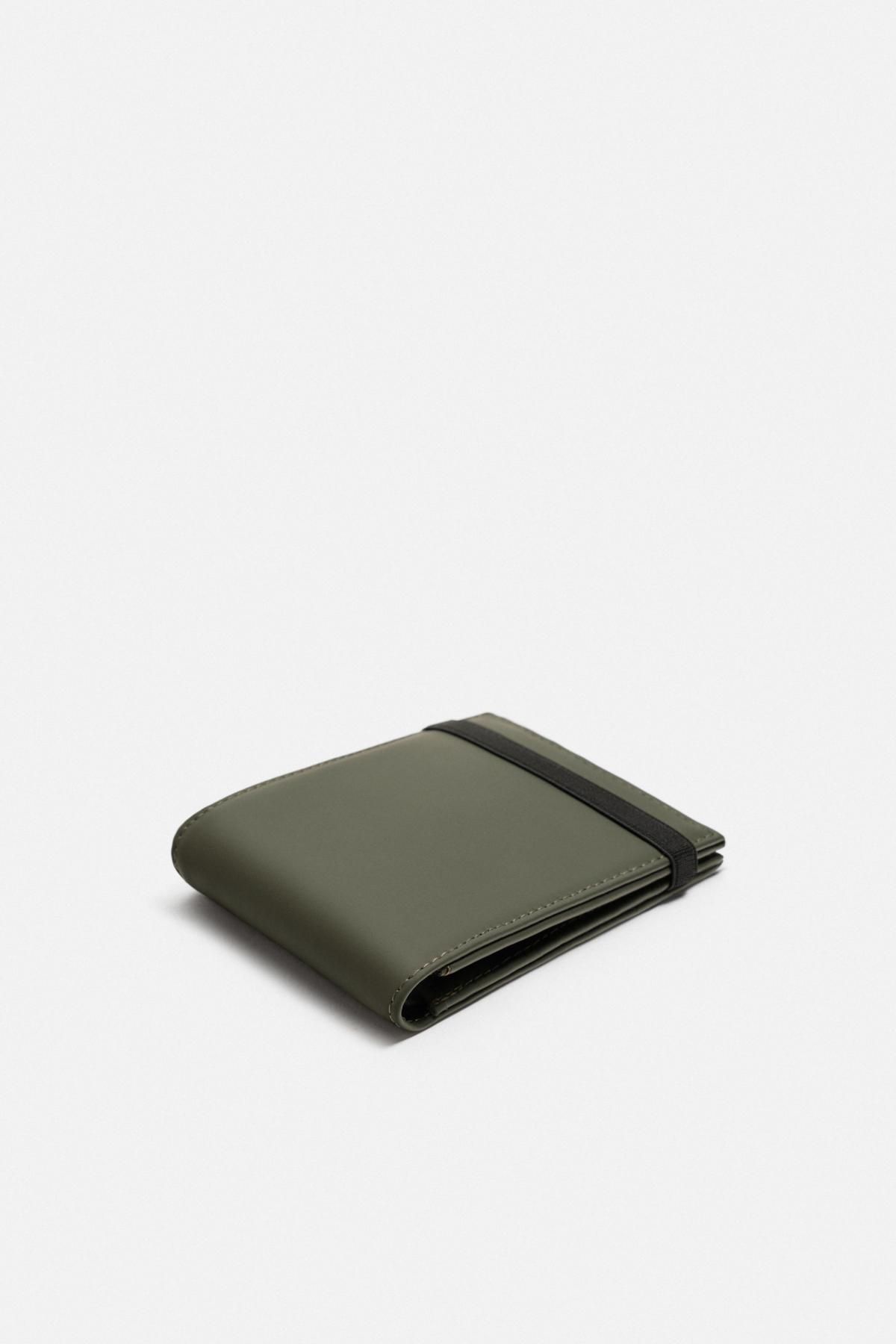 자라 테크니컬 러버라이즈드 미니멀 반지갑 3800/620 KHAKI GREEN - 상세 이미지 2