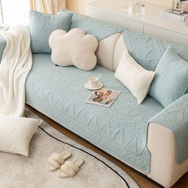 먼지없는 순면 쇼파 패드 지그재그 퀼팅 쇼파 패드 실리콘