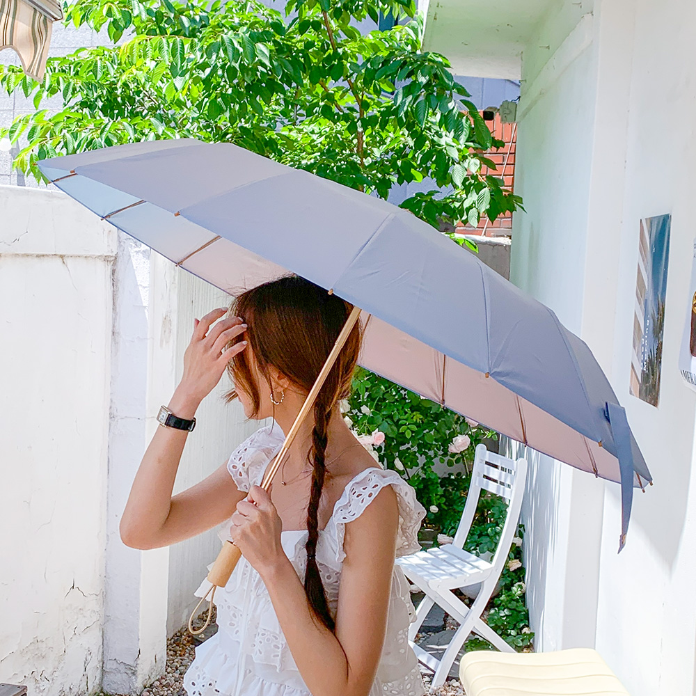 2개세트 드므르 우양산 튼튼한 3단 양산 예쁜 암막 접이식 블루+블루