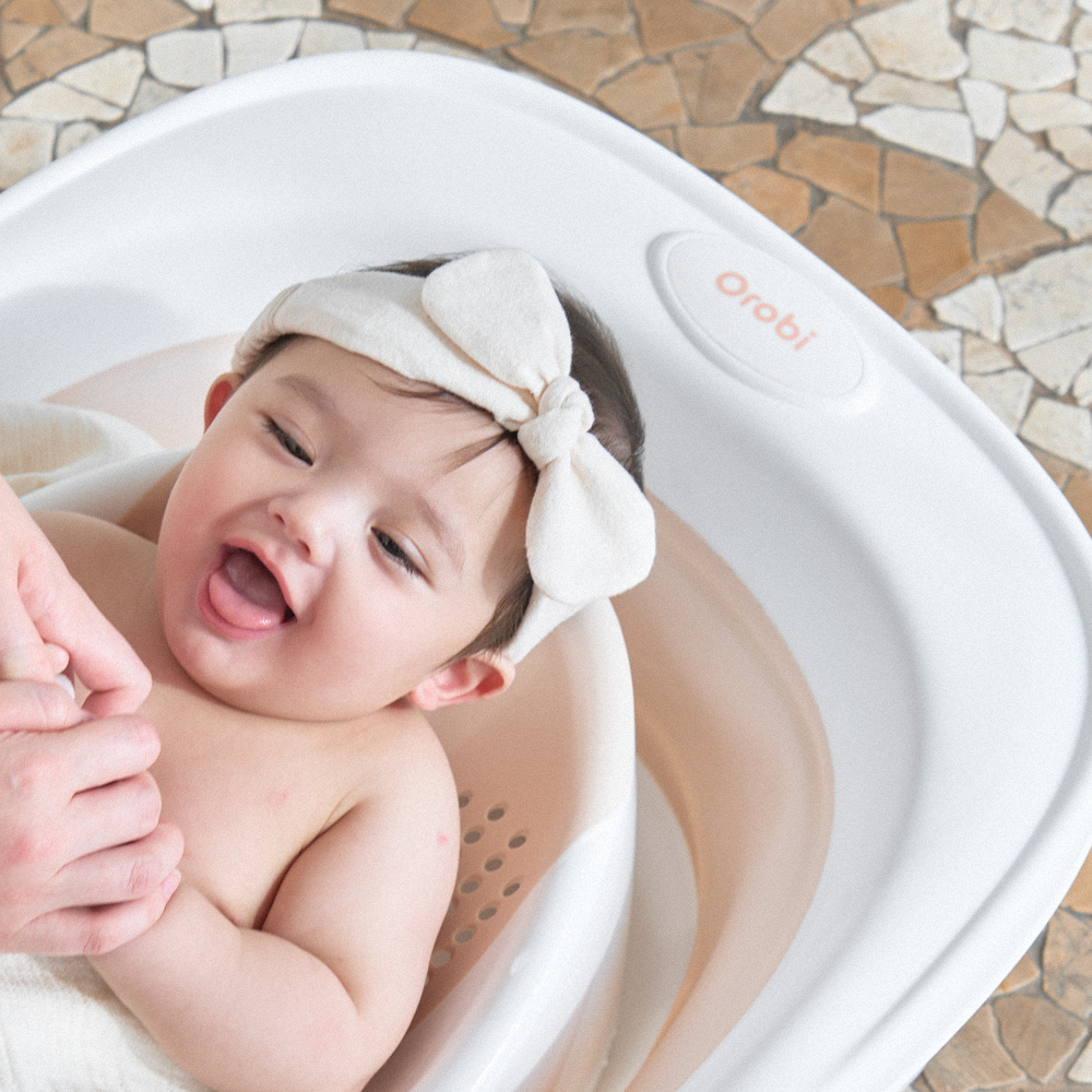 오로비 접이식 아기욕조 신생아 목욕 프림로즈핑크