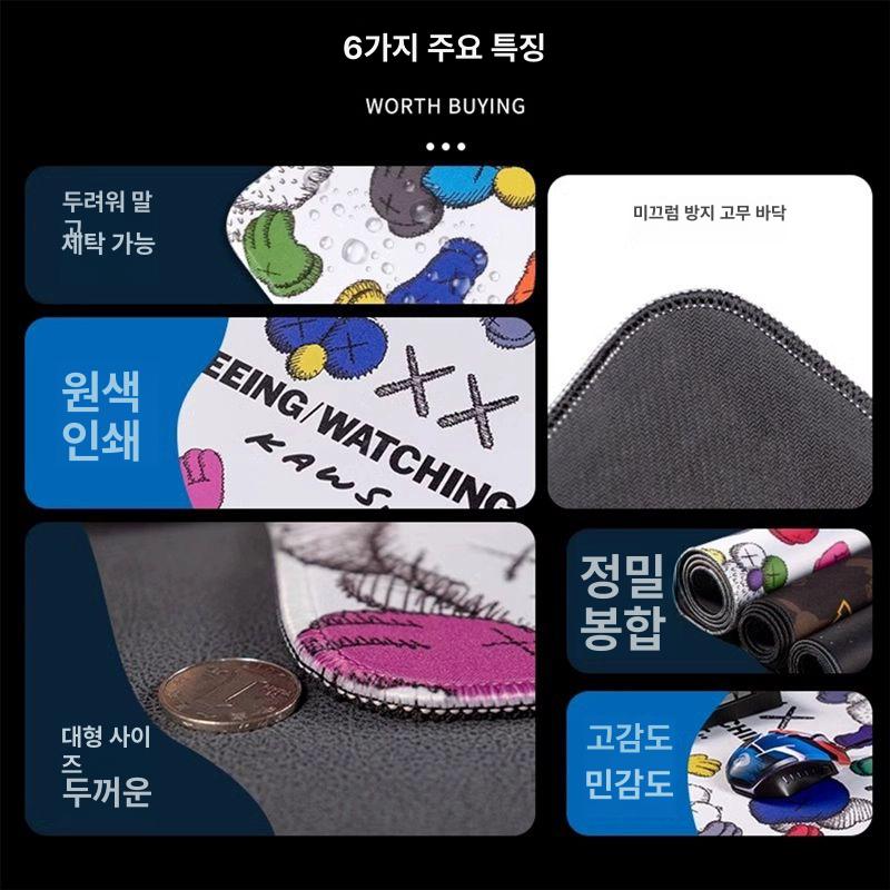 귀멸의 칼날 마우스패드 특대형 e스포츠 키보드 장패드 귀칼 앵그리 A 3mm 300x250 - 상세 이미지 4