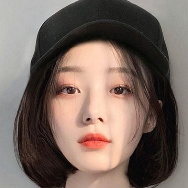 일체형 단발 가발 캡 모자 데일리캡 여성 단발 가발 - 상품 이미지