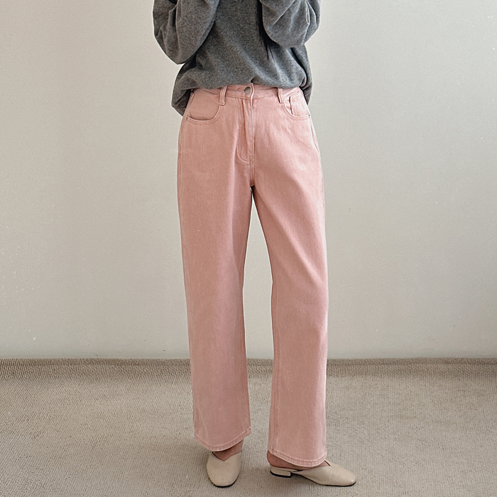 여성 와이드 면바지 하이웨스트 허리 인밴딩 팬츠 키작녀 빅사이즈 블랙 화이트 베이지 - 상세 이미지 4