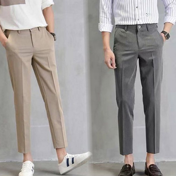 데일리 남자 발목 바지 슬림 남성 면 바지 - 상품 이미지