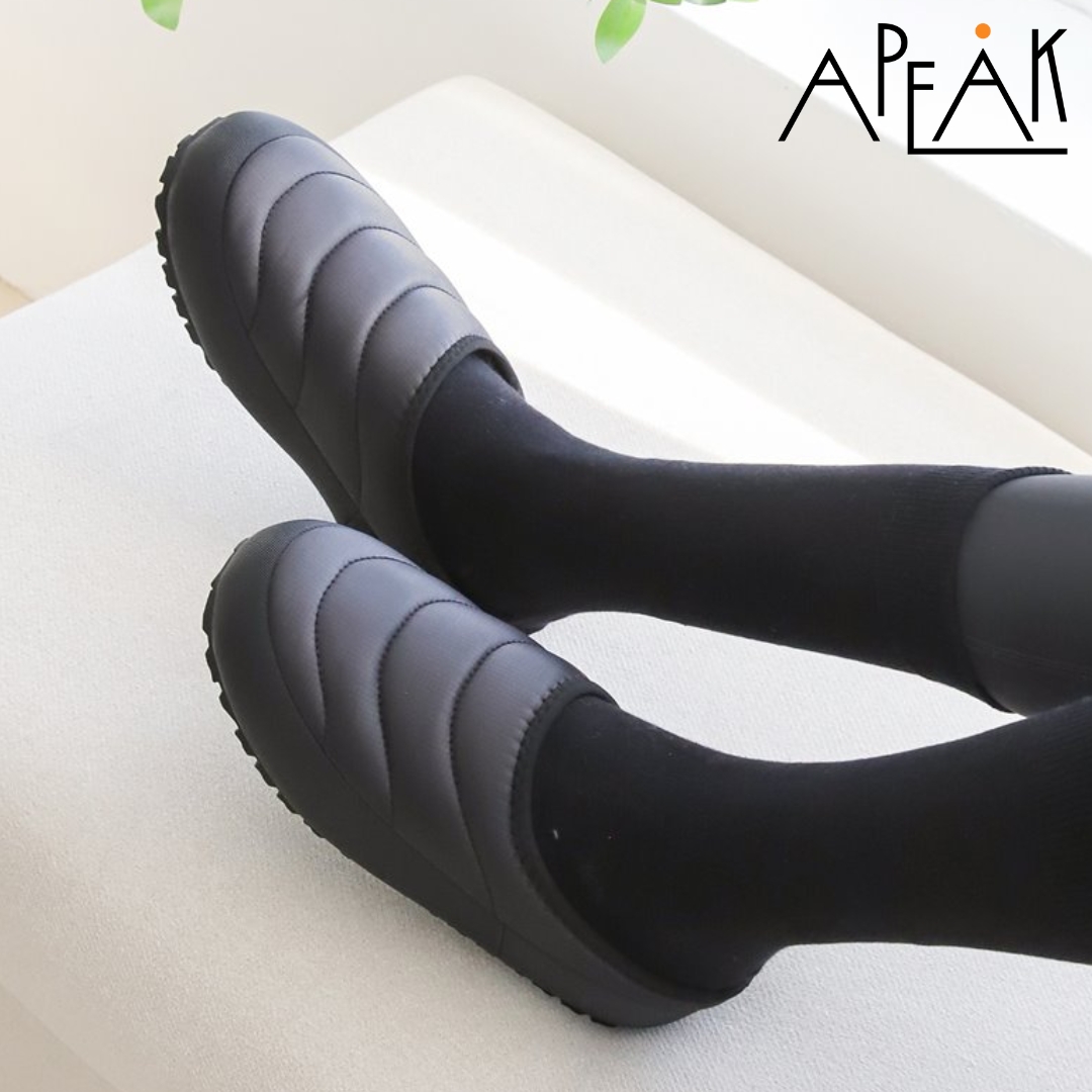 남여공용 블랙 패딩뮬 퍼안감 털슬리퍼 방한화 따뜻한 겨울신발 - 상세 이미지 2