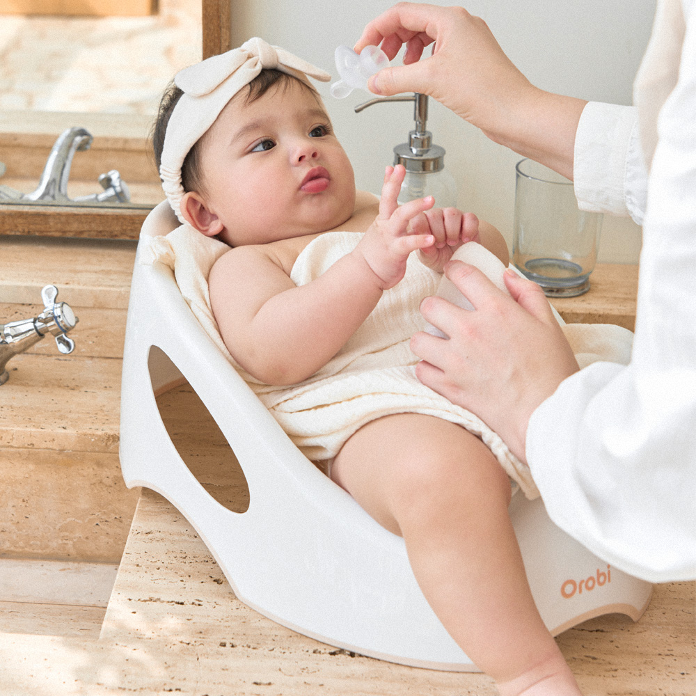 오로비 아기 싱크대 욕조 신생아 등받이 목욕 프림로즈핑크