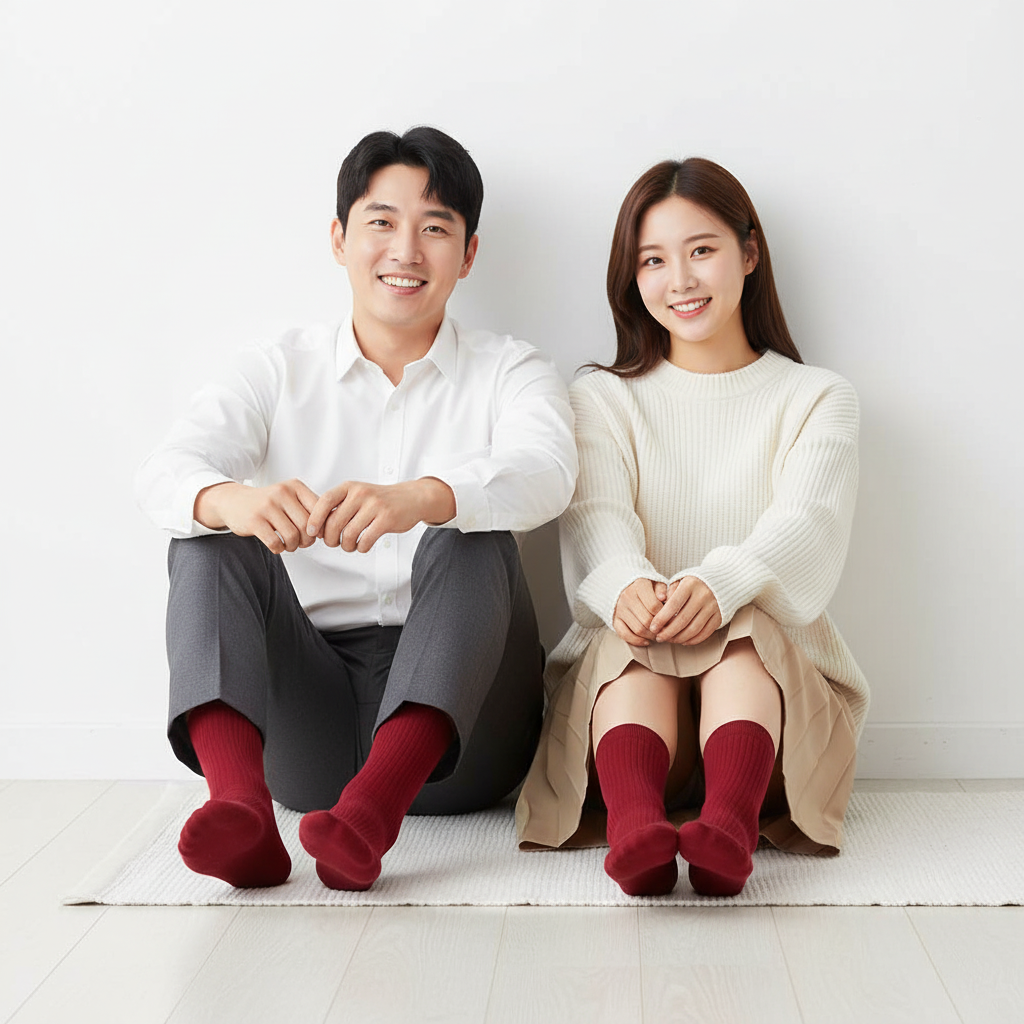 [말띠집중] 로제티카 새해복터져 순면 100% 골지 중목 빨간 양말 2세트 이미지 6