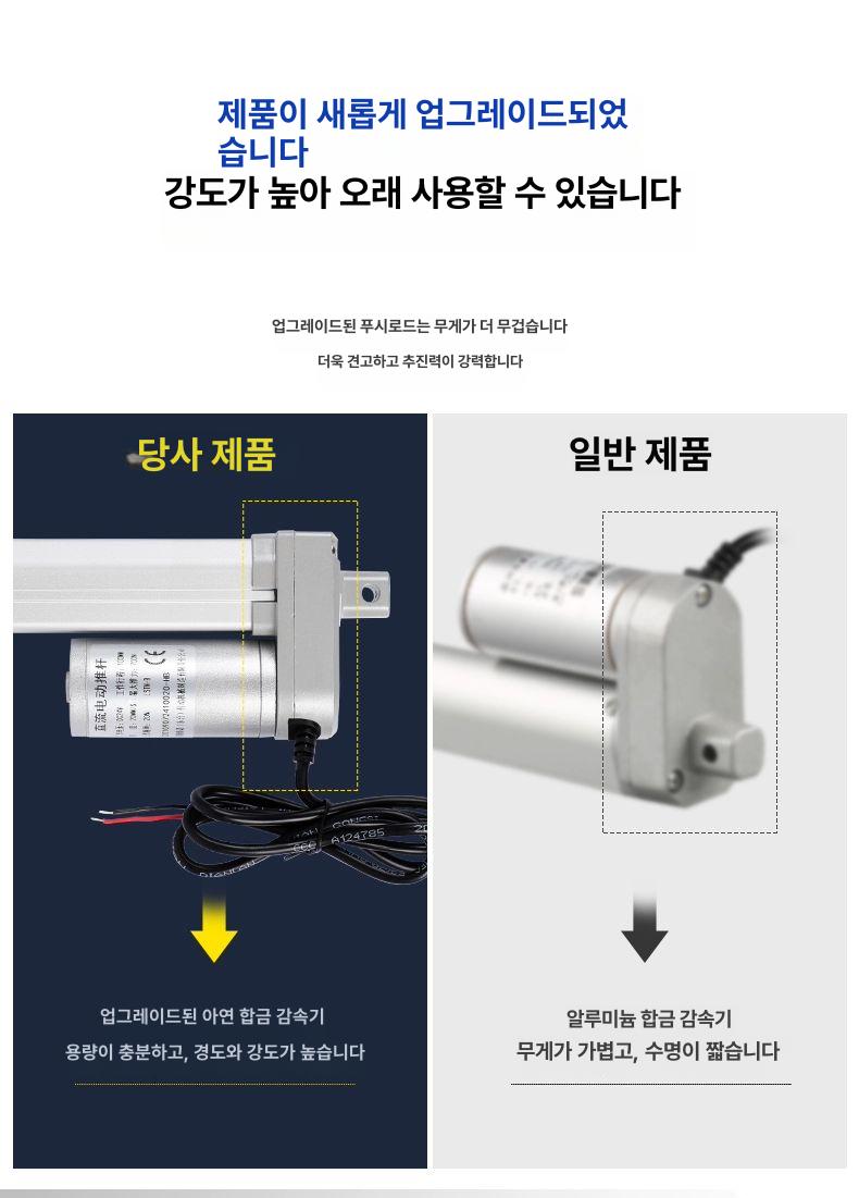 전기 실린더 DC모터 모터 액추에이터 리니어 왕복 스트로크 선형 푸시로드 10mm 스트로크 특별 할인 DC12V 5mm s-1000N 100kg - 상세 이미지 2